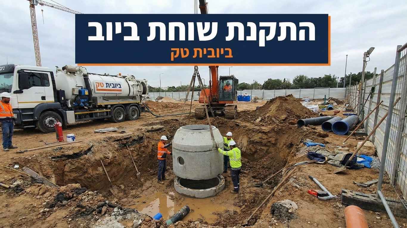 התקנת שוחת ביוב