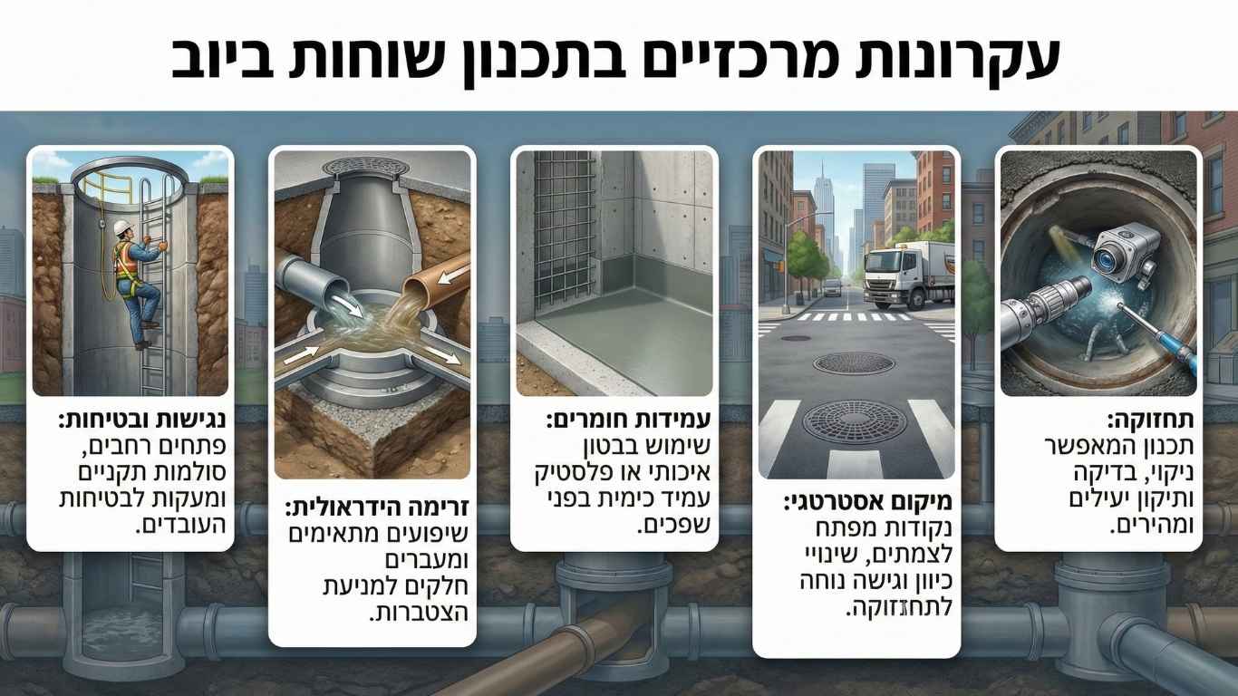 עקרונות מרכזיים בתכנון שוחות ביוב