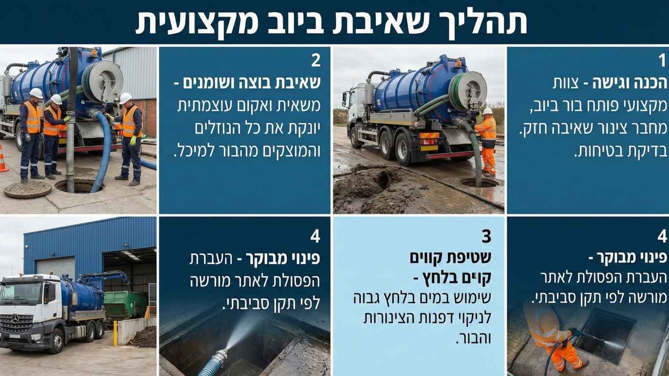 תהליך שאיבת ביוב מקצועית